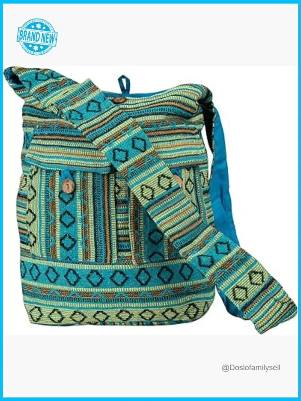 Large Boho Hobo Crossbody Bag Handmade Cotton Slouch Casual Shopping Tote